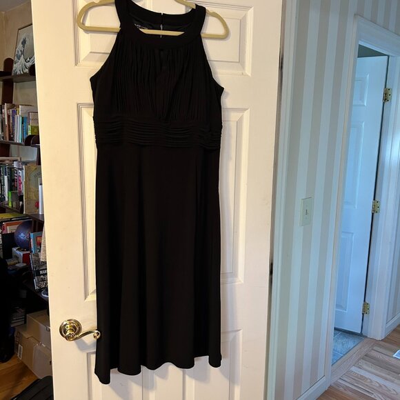 Ladies Evan Picone (Black Label) Black empire waist black formal dress Size 12 - Picture 1 of 9